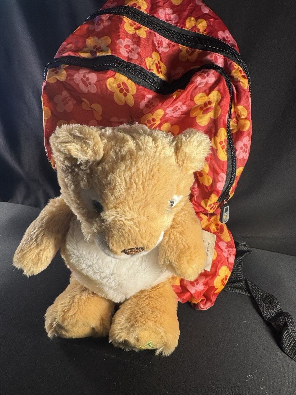 Pet Sac Teddy Bear Backpack Plush Stuffed Animal Carry Bag (E)